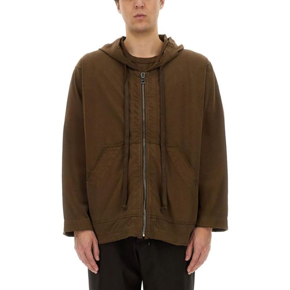 UMA WANG Men's Relaxed Fit Open Front Knit Cardigan Men BROWN Sweaters &